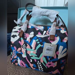 Rachel Satchel Black Floral Bag - Fossil